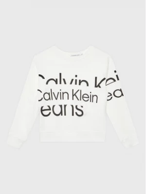 Calvin Klein Jeans Bluza Blown Up Logo IB0IB01629 Biały Regular Fit