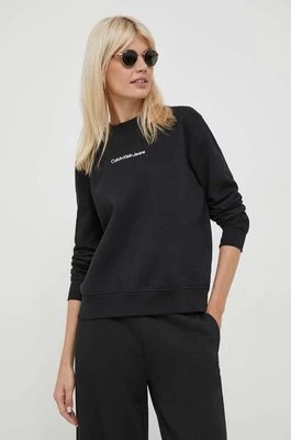 Calvin Klein Jeans bluza damska kolor czarny z aplikacją