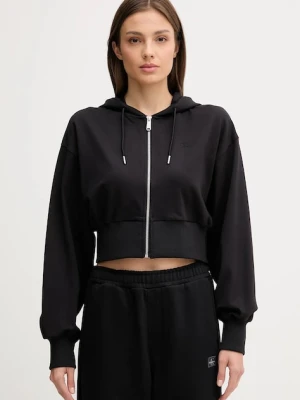 Calvin Klein Jeans bluza damska kolor czarny z kapturem gładka LV047C247G
