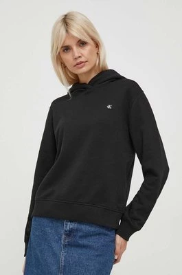 Calvin Klein Jeans bluza damska kolor czarny z kapturem
