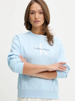 Zdjęcie produktu Calvin Klein Jeans bluza damska kolor niebieski z nadrukiem LV047B234G