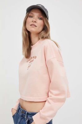 Calvin Klein Jeans bluza damska kolor różowy z nadrukiem