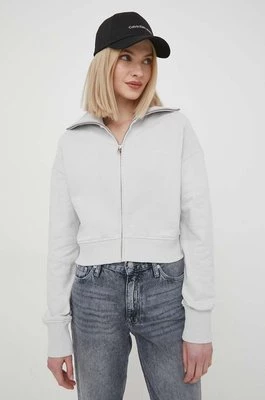 Calvin Klein Jeans bluza damska kolor szary z nadrukiem