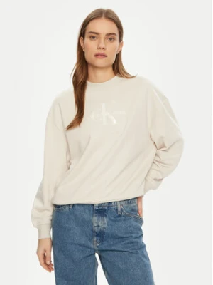 Zdjęcie produktu Calvin Klein Jeans Bluza Glossy Monologo J20J224724 Beżowy Regular Fit