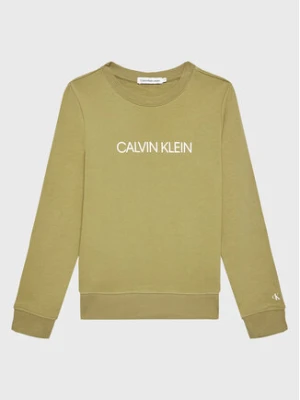 Calvin Klein Jeans Bluza Institutional Logo IU0IU00162 Zielony Regular Fit