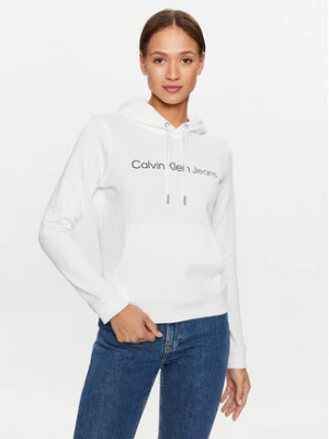 Calvin Klein Jeans Bluza J20J220254 Biały Regular Fit