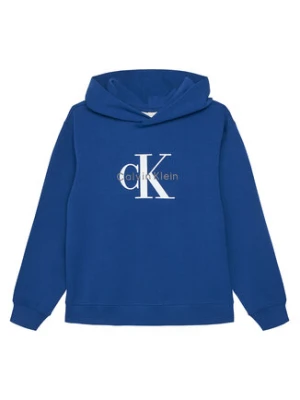 Calvin Klein Jeans Bluza Light Monologo IB0IB02615 Niebieski Regular Fit