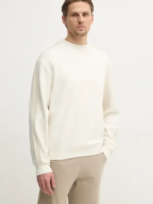 Calvin Klein Jeans bluza męska kolor beżowy gładka J30J327230