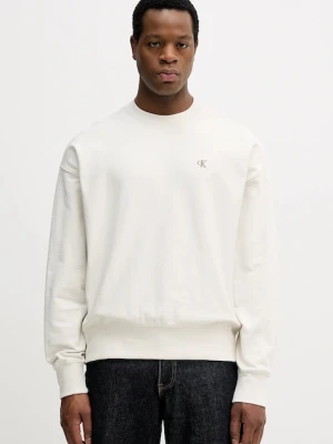 Calvin Klein Jeans bluza męska kolor beżowy gładka LV04RC277G