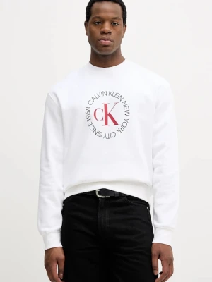 Calvin Klein Jeans bluza męska kolor biały z nadrukiem LV14RE250G