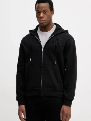 Calvin Klein Jeans bluza męska kolor czarny z kapturem z aplikacją LV04RD251G