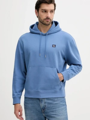 Calvin Klein Jeans bluza męska kolor fioletowy z kapturem gładka LV04RC274G
