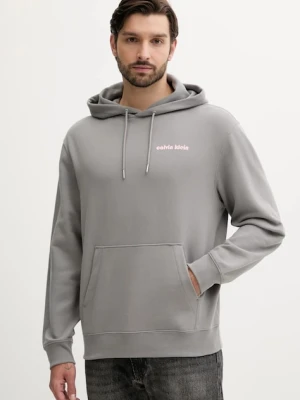 Calvin Klein Jeans bluza męska kolor szary z kapturem z nadrukiem LV04RC293G