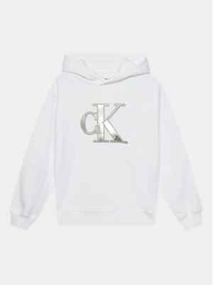 Calvin Klein Jeans Bluza Metallic Monogram IG0IG02298 Biały Regular Fit