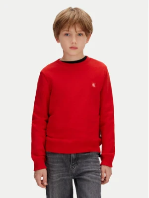 Calvin Klein Jeans Bluza Mono Mini Badge IU0IU00570 Czerwony Regular Fit