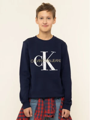 Calvin Klein Jeans Bluza Monogram Logo IU0IU00069 Granatowy Regular Fit