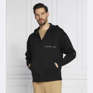 Calvin Klein Jeans Bluza OFF PLACED INSTIT ZIP-THROUGH | Regular Fit