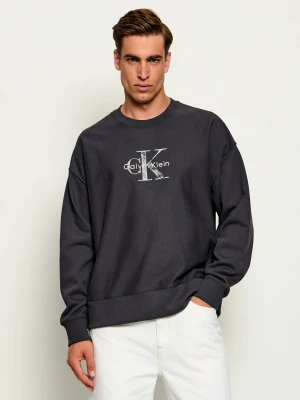 Calvin Klein Jeans Bluza | Relaxed fit grafitowy