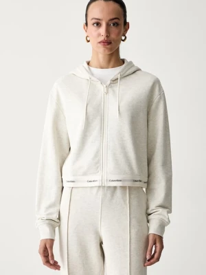 Calvin Klein Jeans bluza rozpinana damska bawełniana beżowy