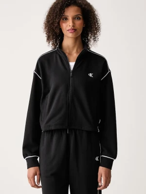 Calvin Klein Jeans bluza rozpinana damska z bawełną czarny