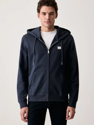 Calvin Klein Jeans bluza rozpinana męska z bawełną granatowy