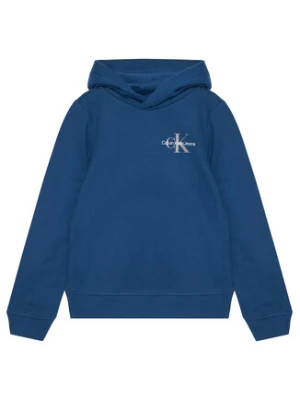 Calvin Klein Jeans Bluza Small Monogram IU0IU00266 D Niebieski Regular Fit
