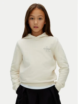 Calvin Klein Jeans Bluza Small Monogram IU0IU00712 Beżowy Regular Fit