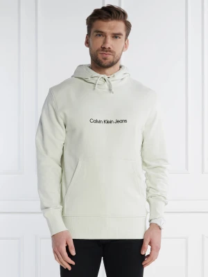 Calvin Klein Jeans Bluza SQUARE FREQUENCY LOGO | Regular Fit pistacjowy
