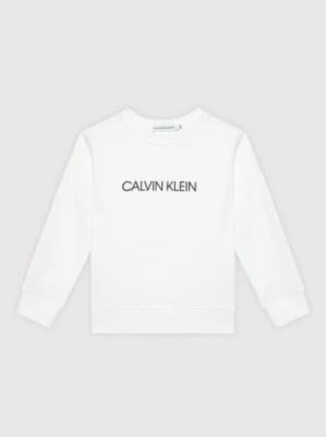 Calvin Klein Jeans Bluza Unisex Institutional Logo IU0IU00162 Biały Regular Fit