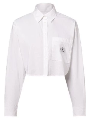 Calvin Klein Jeans Bluzka damska Kobiety Bawełna biały jednolity,