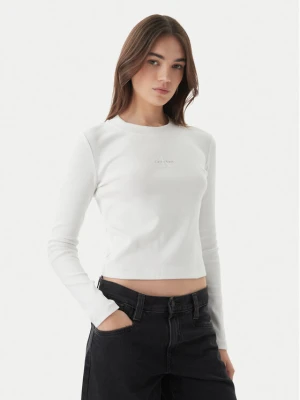 Calvin Klein Jeans Bluzka Monogram LV047A803G Biały Slim Fit