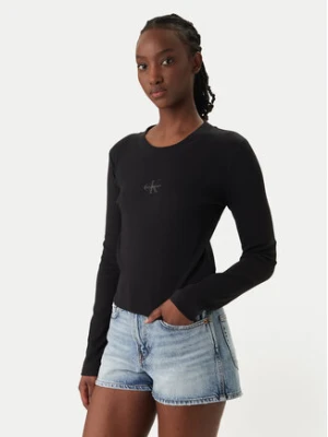 Calvin Klein Jeans Bluzka Monogram LV047A803G Czarny Slim Fit