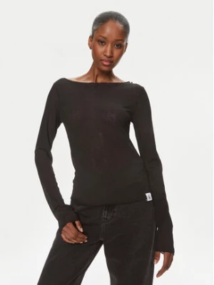 Calvin Klein Jeans Bluzka Sheer J20J223114 Czarny Regular Fit