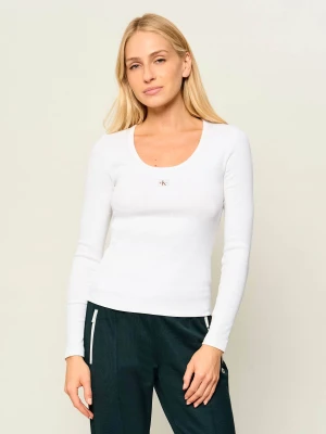 Calvin Klein Jeans Bluzka | Slim Fit biały