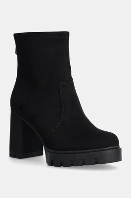 Calvin Klein Jeans botki HEEL PLATFORM ZIP BOOT SS damskie kolor czarny na słupku YW0YW01601