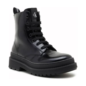 Calvin Klein Jeans Botki LACE-UP | z dodatkiem skóry