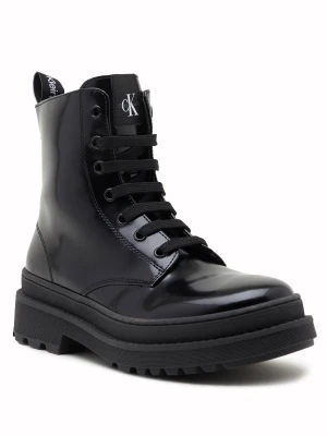 Calvin Klein Jeans Botki LACE-UP | z dodatkiem skóry