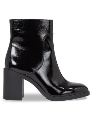 Calvin Klein Jeans Botki Mid Block Heel Boot Naplak Wn YW0YW01258 Czarny