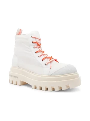 CALVIN KLEIN JEANS Botki TOOTHY COMBAT BOOT SOFTNY | z dodatkiem skóry