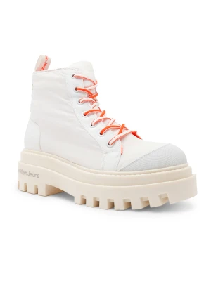 Calvin Klein Jeans Botki TOOTHY COMBAT BOOT SOFTNY | z dodatkiem skóry