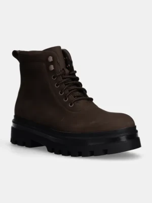Calvin Klein Jeans buty nubukowe LUGGED LACEUP BOOT OXF HIKING NB kolor brązowy YM0YM01076