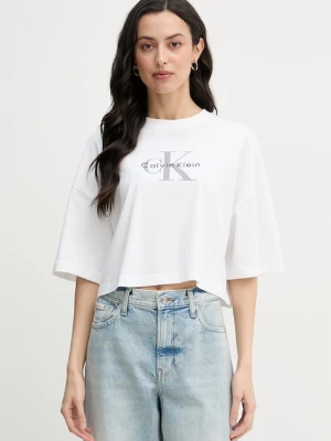 Calvin Klein Jeans crop top damski bawełniany