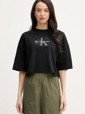 Calvin Klein Jeans crop top damski bawełniany