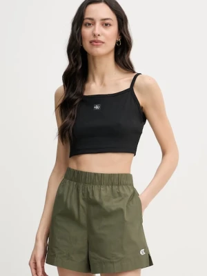 Calvin Klein Jeans crop top damski bawełniany z elastanem