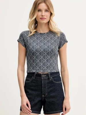 Calvin Klein Jeans crop top damski bawełniany z elastanem
