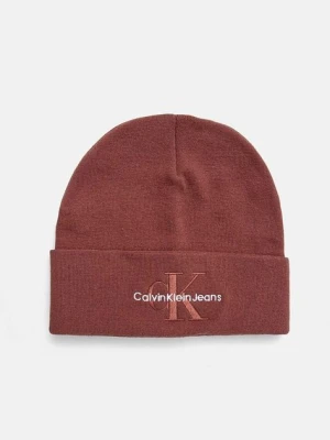 Calvin Klein Jeans czapka bawełniana kolor czerwony z grubej dzianiny bawełniana K50K512460