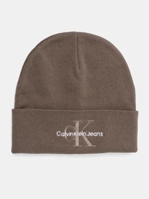 Calvin Klein Jeans czapka bawełniana kolor szary z grubej dzianiny bawełniana K50K512460