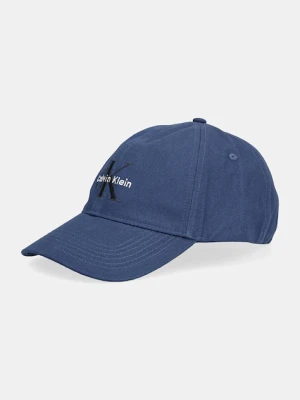 Calvin Klein Jeans czapka z daszkiem bawełniana kolor niebieski z aplikacją LV04G5004G