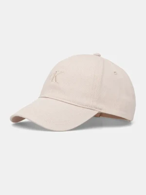 Calvin Klein Jeans czapka z daszkiem bawełniana kolor różowy z nadrukiem LV04K5024G