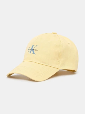 Zdjęcie produktu Calvin Klein Jeans czapka z daszkiem bawełniana kolor żółty z nadrukiem LV04G5032G
